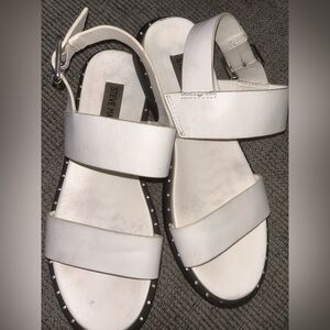 Steve Madden White Strap Sandals
